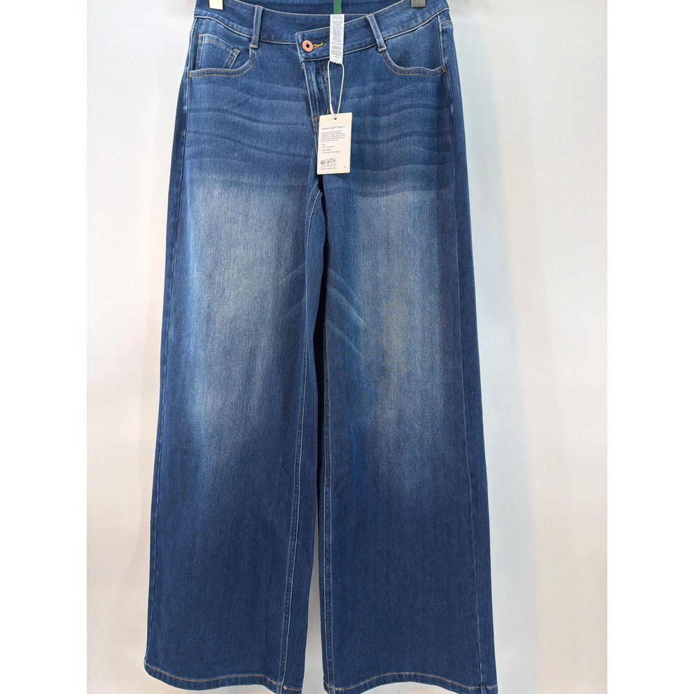 Halara Free Flex Denim Wide Leg Jeans Medium Wash Tall Size M NWT 02710762